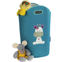 Textile Aufbewahrungstasche mit Giraffenmotiv und Spielzeug