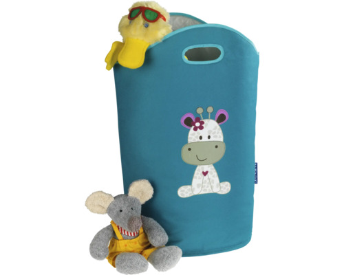 Textile Aufbewahrungstasche mit Giraffenmotiv und Spielzeug