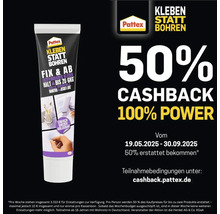 Pattex Kleben statt Bohren Fix und Ab Kleber mit 50 Prozent Cashback Aktion