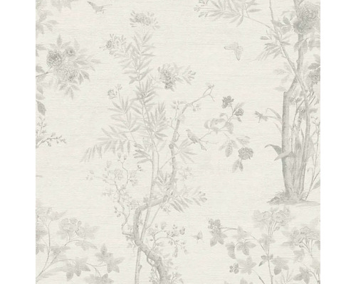 Tapete mit floralem Muster und Vogelmotiven