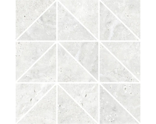 Quadratische Fliese mit Marmoroptik und geometrischem Muster
