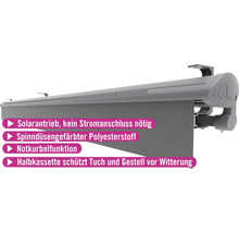 Halbkassettenmarkise mit Solarfunktion und Polyesterstoff