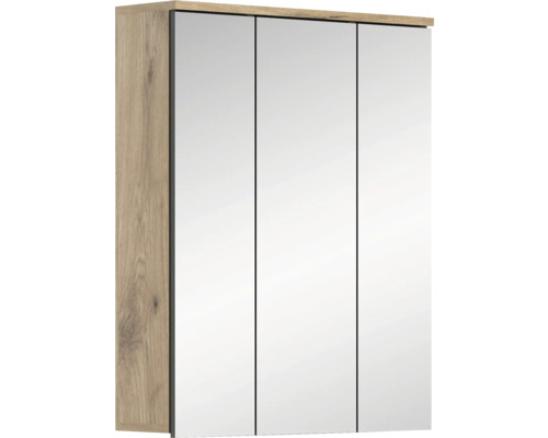 Spiegelschrank mit drei Türen und Holzdekor