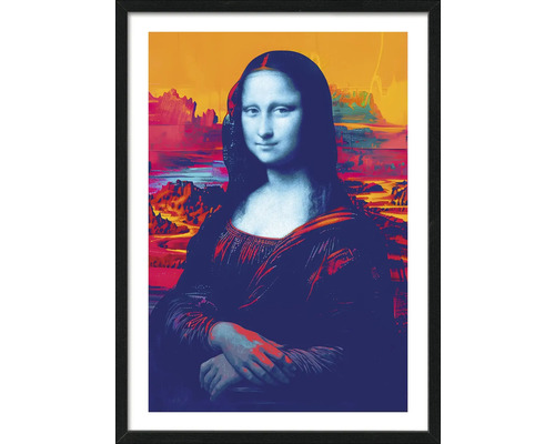 Gerahmtes Bild Colorful Smile 53x73 cm Gerahmter Druck einer modernen Interpretation der Mona Lisa