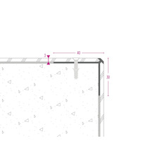 Technische Zeichnung eines Wandprofils mit Maßangaben