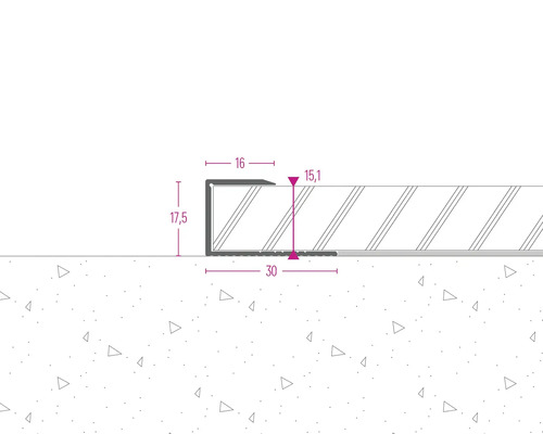 Skizze eines Abschlussprofils mit Maßangaben