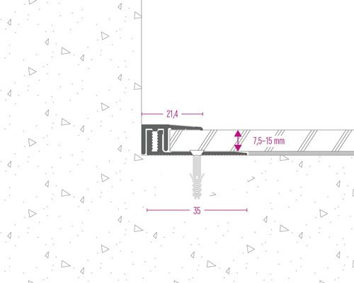 Illustration eines Übergangsprofils mit Maßangaben