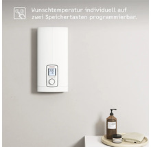 Elektronischer Durchlauferhitzer mit digitaler Anzeige an der Wand