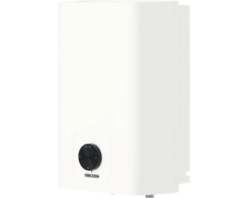 Warmwasserspeicher mit Temperaturregler und Stiebel Eltron Logo
