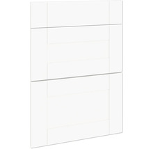 Weiße Schrankfront mit horizontaler Paneelstruktur