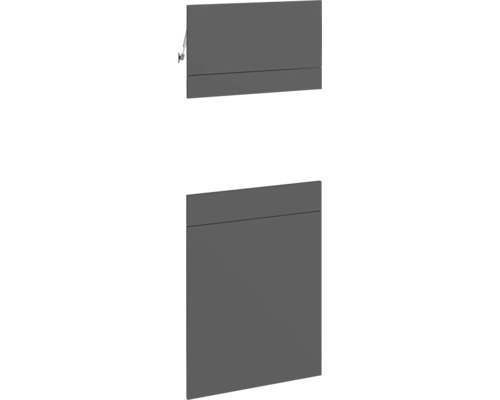 Dunkler Küchenschrank und Rollladen für die Küche