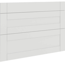 Weißes Zaunelement mit horizontaler Paneeloptik für den Außenbereich