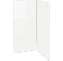 Zwei weiße Küchenfronten im Winkel