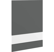 Graue Möbelfront mit weißem Streifen für den Innenausbau