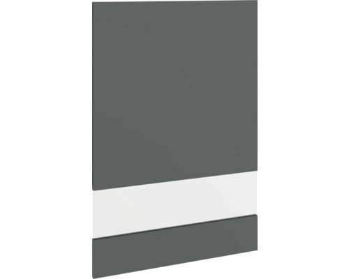 Graue Möbelfront mit weißem Streifen für den Innenausbau
