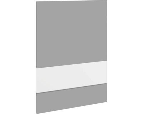 PICCANTE Smart Segmentglastür für Oberschrank 50 x 70 cm BASALT GREY "O" Graue Möbelfront mit weißem Einsatz
