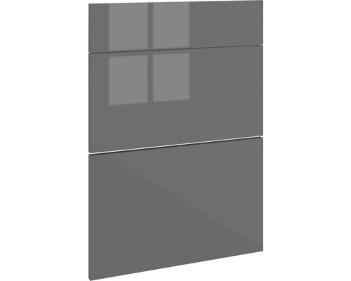 Segmentglastür PICCANTE Smart für Oberschrank 60x89,2 cm BASALT GREY "R" Küchenfront mit glänzender Oberfläche
