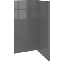 Hochglänzende Möbelfront in Grauton