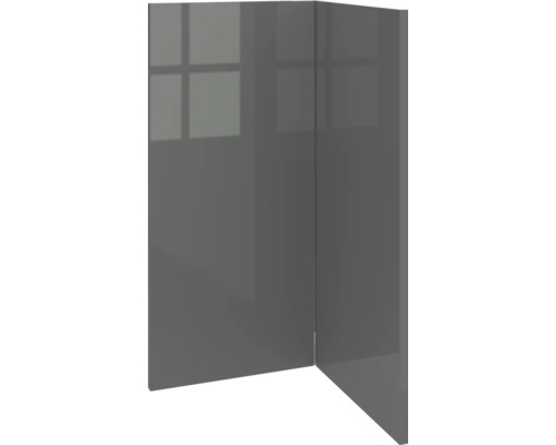 Hochglänzende Möbelfront in Grauton