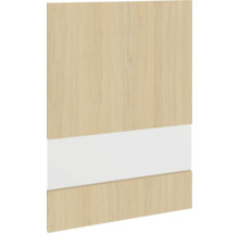 Möbelplatte mit Holzstruktur und weißem Streifen