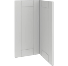 Eckansicht von zwei Küchenfronten im Kassettenstil