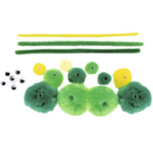 Bastelset mit Pfeifenreinigern, Pompons und Wackelaugen