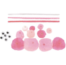 Bastelset mit Pfeifenreinigern, Pompons und Wackelaugen