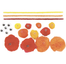 Bastelset mit Pfeifenreinigern, Wackelaugen und Pompons