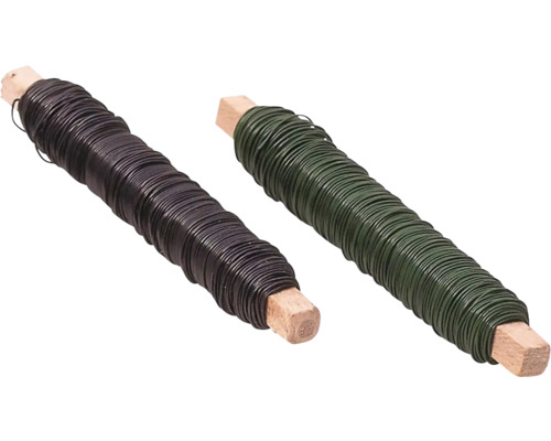 Zwei Rollen Bindedraht mit Holzgriff