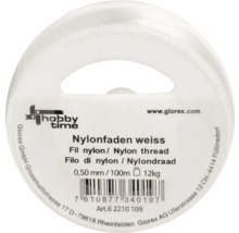 Spule mit weißem Nylonfaden, 0,50 mm Durchmesser, 100 m Länge