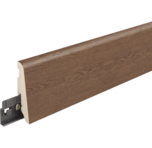 Sockelleiste mit Holzstruktur und Befestigungsclip