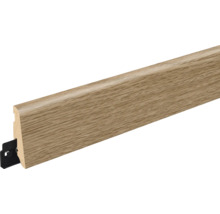 Sockelleiste mit Holzstruktur und Befestigungsclip