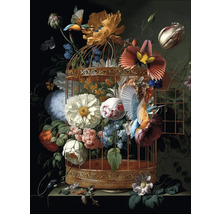 Dekorative Vogelkäfig-Illustration mit Blumen und Vögeln