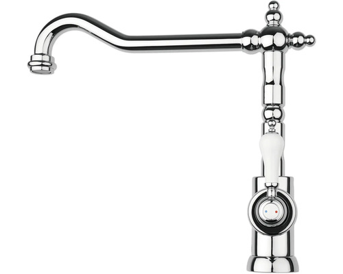 Küchenarmatur Keo Duomo chrom glänzend Wasserhahn mit geschwungenem Auslauf und Hebel