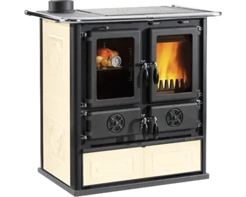 Holzherd mit Backofen und Kochfeld
