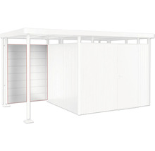 Metallcarport mit Regalelementen