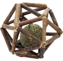 Katzenspielzeugball aus Holz mit Katzenminze