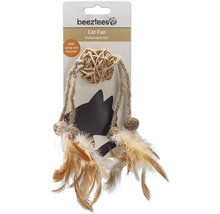 Katzenspielzeug mit Ball, Seil und Federn