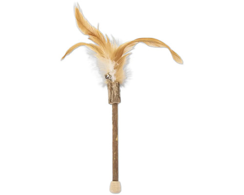 Katzenangel mit Federn und Glöckchen