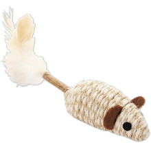 Katzenspielzeug Maus mit Federn