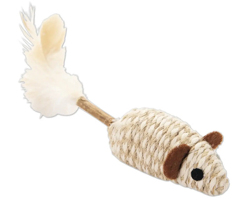 Katzenspielzeug Maus mit Federn