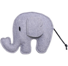 Grauer Elefant aus Filz mit Kordel