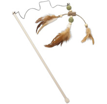 Katzenangel mit Federn und Holzperlen