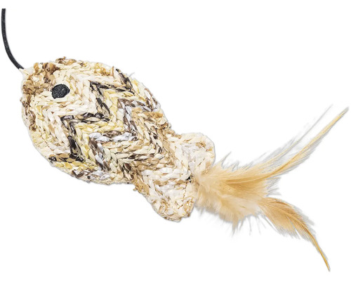 Katzenspielzeug Maus mit Federn