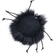 Schwarzes Katzenspielzeug mit Fell und Glöckchen