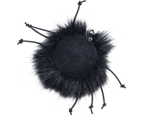 Schwarzes Katzenspielzeug mit Fell und Glöckchen