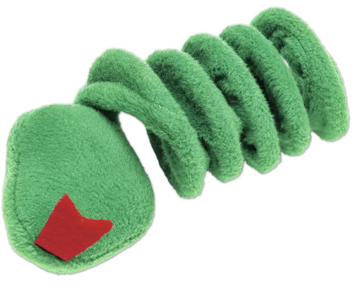 Grüne Stoffschlange als Spielzeug für Haustiere