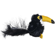 Toukan als Katzenspielzeug mit Federn