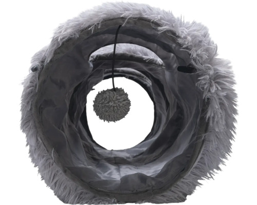 Katzentunnel mit Plüschrand und Spielball