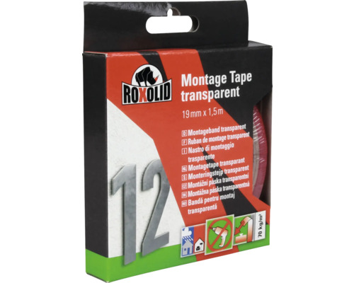 Roxolid Montageband transparent, 19 mm x 1,5 m